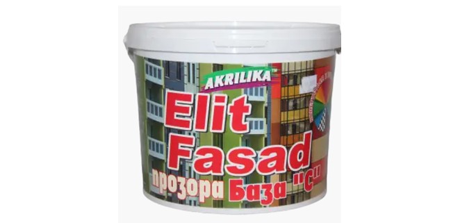 Фарба фасадна Elit Fasad Akrilika База С прозора 7 кг