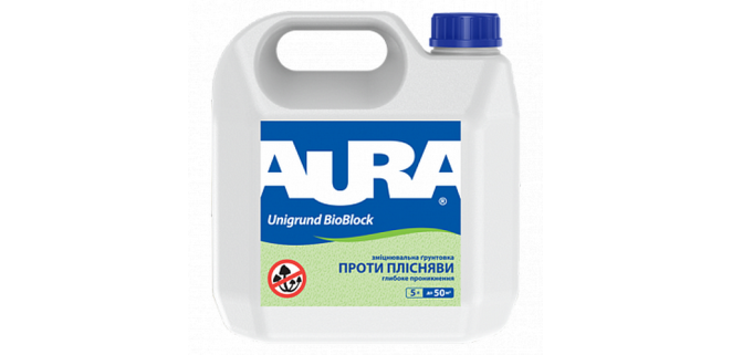 Aura Unigrund Bioblock Укрепляющий антиплесневый грунт 5 л