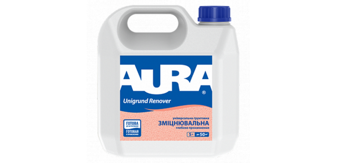 Aura Unigrund Renover Универсальный укрепляющий грунт глубокого проникновения 10 л