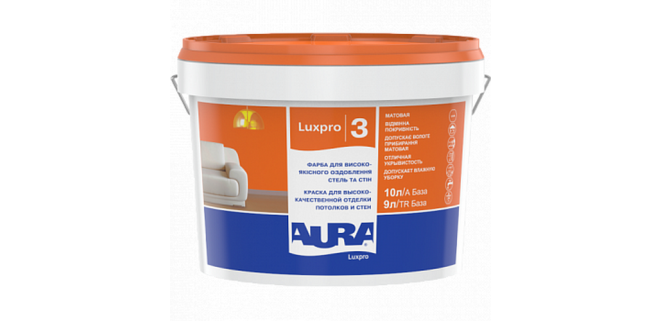 Aura Luxpro 3 матовая краска для высококачественной отделки потолков и стен 10 л