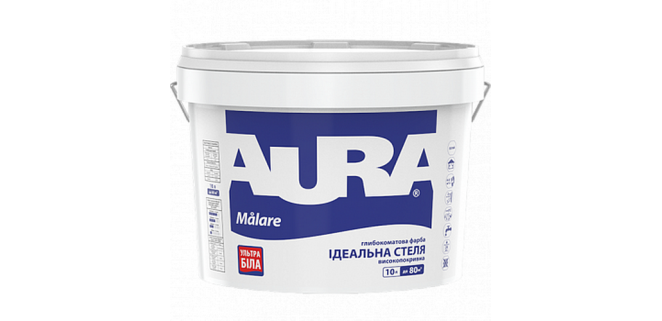 Aura Malare ультрабіла глибокоматова фарба для стель та стін 2,5 л