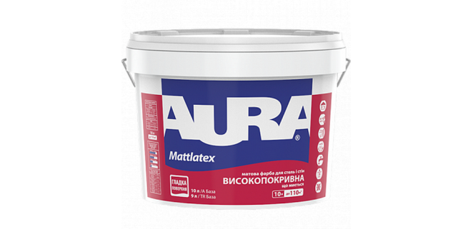 Aura Mattlatex матова фарба, що миється, для стель і стін біла 5 л