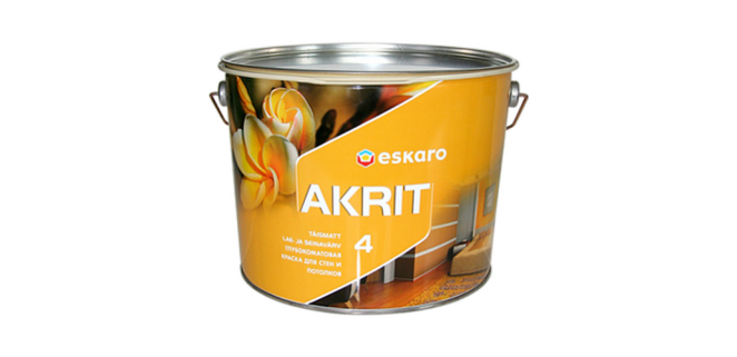 Eskaro Akrit 4 глубокоматовая краска для потолков и стен 9,5 л