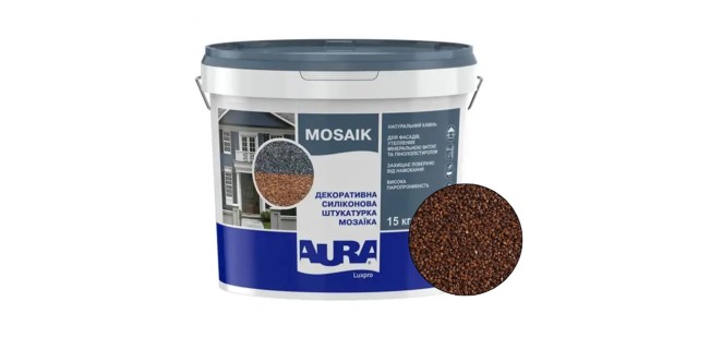 Декоративна силіконова штукатурка мозаїка (байрамікс) Aura Luxpro Mosaik М15, колір B202, 1,5 мм, 15 кг Декоративна силіконова штукатурка мозаїка (байрамікс) Aura Luxpro Mosaik М15, колір B202, 1,5 мм, 15 кг