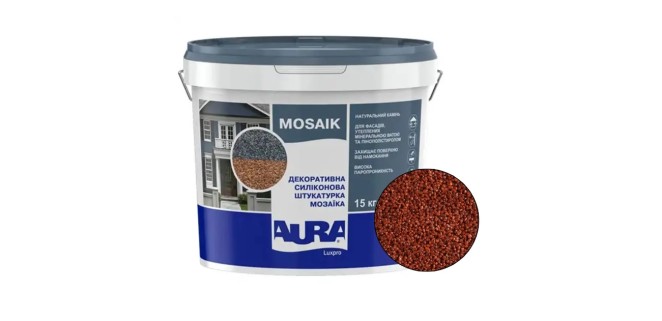 Декоративна силіконова штукатурка мозаїка (байрамікс) Aura Luxpro Mosaik М15, колір B204, 1,5 мм, 15 кг Декоративна силіконова штукатурка мозаїка (байрамікс) Aura Luxpro Mosaik М15, колір B204, 1,5 мм, 15 кг