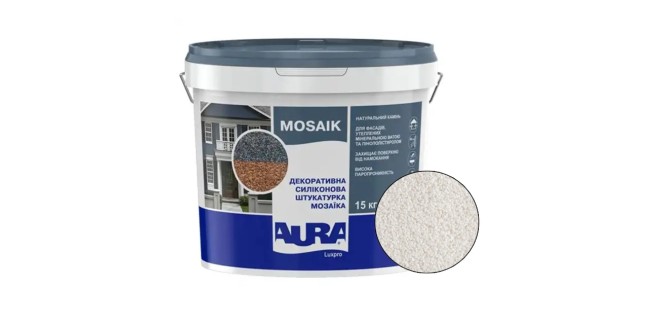 Декоративна силіконова штукатурка мозаїка (байрамікс) Aura Luxpro Mosaik М15, колір B206, 1,5 мм, 15 кг Декоративна силіконова штукатурка мозаїка (байрамікс) Aura Luxpro Mosaik М15, колір B206, 1,5 мм, 15 кг