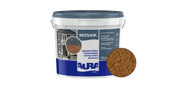 Декоративна силіконова штукатурка мозаїка (байрамікс) Aura Luxpro Mosaik М15, колір B207, 1,5 мм, 15 кг Декоративна силіконова штукатурка мозаїка (байрамікс) Aura Luxpro Mosaik М15, колір B207, 1,5 мм, 15 кг