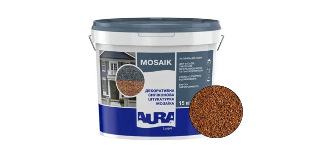 Декоративна силіконова штукатурка мозаїка (байрамікс) Aura Luxpro Mosaik М15, колір B208, 1,5 мм, 15 кг Декоративна силіконова штукатурка мозаїка (байрамікс) Aura Luxpro Mosaik М15, колір B208, 1,5 мм, 15 кг