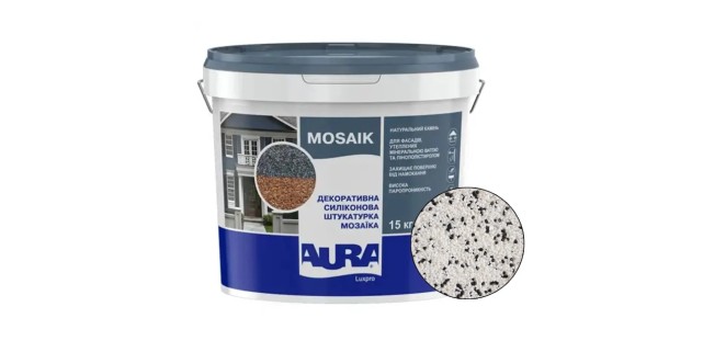 Декоративна силіконова штукатурка мозаїка (байрамікс) Aura Luxpro Mosaik М15, колір B220, 1,5 мм, 15 кг Декоративна силіконова штукатурка мозаїка (байрамікс) Aura Luxpro Mosaik М15, колір B220, 1,5 мм, 15 кг