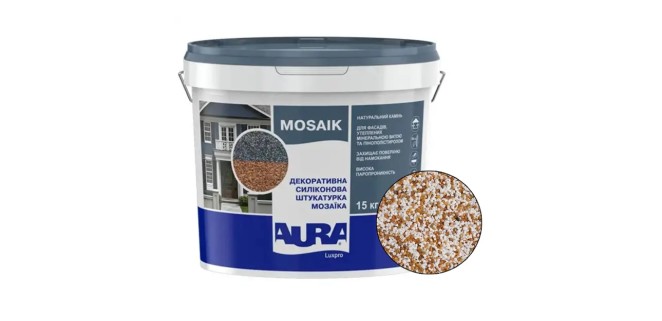 Декоративна силіконова штукатурка мозаїка (байрамікс) Aura Luxpro Mosaik М15, колір B226, 1,5 мм, 15 кг Декоративна силіконова штукатурка мозаїка (байрамікс) Aura Luxpro Mosaik М15, колір B226, 1,5 мм, 15 кг