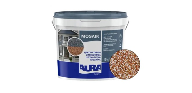 Декоративна силіконова штукатурка мозаїка (байрамікс) Aura Luxpro Mosaik М15, колір B234, 1,5 мм, 15 кг Декоративна силіконова штукатурка мозаїка (байрамікс) Aura Luxpro Mosaik М15, колір B234, 1,5 мм, 15 кг