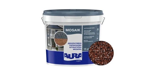 Декоративна силіконова штукатурка мозаїка (байрамікс) Aura Luxpro Mosaik М15, колір B246, 1,5 мм, 15 кг Декоративна силіконова штукатурка мозаїка (байрамікс) Aura Luxpro Mosaik М15, колір B246, 1,5 мм, 15 кг