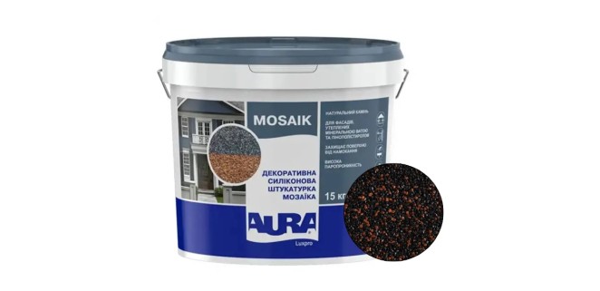 Декоративна силіконова штукатурка мозаїка (байрамікс) Aura Luxpro Mosaik М15, колір B250, 1,5 мм, 15 кг Декоративна силіконова штукатурка мозаїка (байрамікс) Aura Luxpro Mosaik М15, колір B250, 1,5 мм, 15 кг