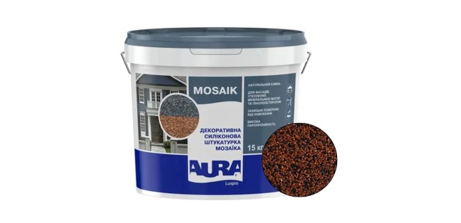Декоративна силіконова штукатурка мозаїка (байрамікс) Aura Luxpro Mosaik М15, колір B251, 1,5 мм, 15 кг