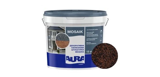 Декоративна силіконова штукатурка мозаїка (байрамікс) Aura Luxpro Mosaik М15, колір B257, 1,5 мм, 15 кг