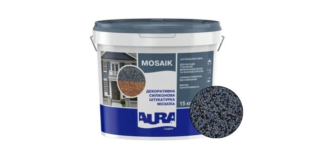 Декоративна силіконова штукатурка мозаїка (байрамікс) Aura Luxpro Mosaik М15, колір B259, 1,5 мм, 15 кг