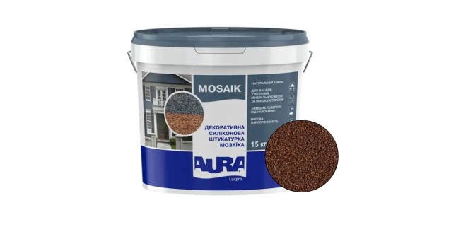 Декоративна силіконова штукатурка мозаїка (байрамікс) Aura Luxpro Mosaik М10, колір S102, 1,0 мм, 15 кг Декоративна силіконова штукатурка мозаїка (байрамікс) Aura Luxpro Mosaik М10, колір S102, 1,0 мм, 15 кг