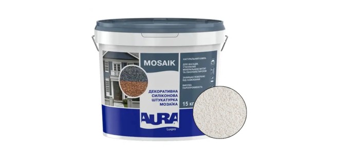 Декоративна силіконова штукатурка мозаїка (байрамікс) Aura Luxpro Mosaik М10, колір S106, 1,0 мм, 15 кг Декоративна силіконова штукатурка мозаїка (байрамікс) Aura Luxpro Mosaik М10, колір S106, 1,0 мм, 15 кг