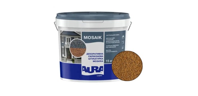 Декоративна силіконова штукатурка мозаїка (байрамікс) Aura Luxpro Mosaik М10, колір S107, 1,0 мм, 15 кг