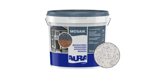 Декоративна силіконова штукатурка мозаїка (байрамікс) Aura Luxpro Mosaik М10, колір S120, 1,0 мм, 15 кг