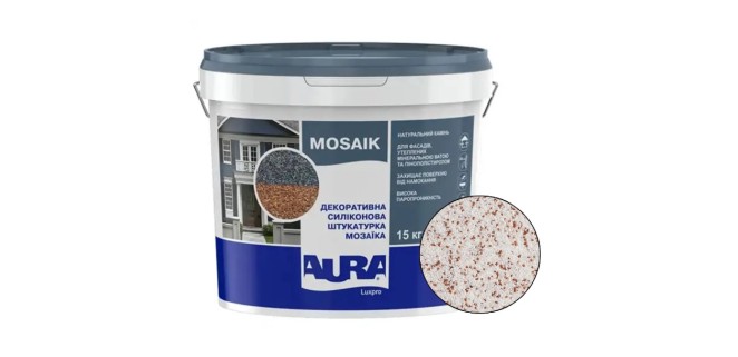 Декоративна силіконова штукатурка мозаїка (байрамікс) Aura Luxpro Mosaik М10, колір S123, 1,0 мм, 15 кг Декоративна силіконова штукатурка мозаїка (байрамікс) Aura Luxpro Mosaik М10, колір S123, 1,0 мм, 15 кг