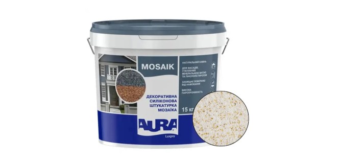 Декоративна силіконова штукатурка мозаїка (байрамікс) Aura Luxpro Mosaik М10, колір S124, 1,0 мм, 15 кг