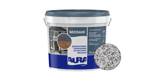 Декоративна силіконова штукатурка мозаїка (байрамікс) Aura Luxpro Mosaik М10, колір S125, 1,0 мм, 15 кг