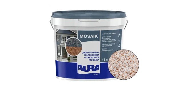 Декоративна силіконова штукатурка мозаїка (байрамікс) Aura Luxpro Mosaik М10, колір S127, 1,0 мм, 15 кг Декоративна силіконова штукатурка мозаїка (байрамікс) Aura Luxpro Mosaik М10, колір S127, 1,0 мм, 15 кг