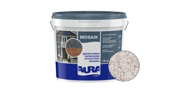 Декоративна силіконова штукатурка мозаїка (байрамікс) Aura Luxpro Mosaik М10, колір S128, 1,0 мм, 15 кг