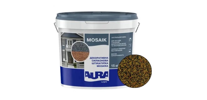 Декоративна силіконова штукатурка мозаїка (байрамікс) Aura Luxpro Mosaik М10, колір S134, 1,0 мм, 15 кг