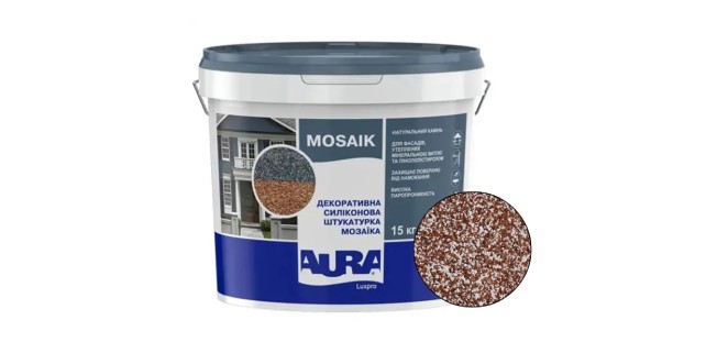 Декоративна силіконова штукатурка мозаїка (байрамікс) Aura Luxpro Mosaik М10, колір S136, 1,0 мм, 15 кг Декоративна силіконова штукатурка мозаїка (байрамікс) Aura Luxpro Mosaik М10, колір S136, 1,0 мм, 15 кг