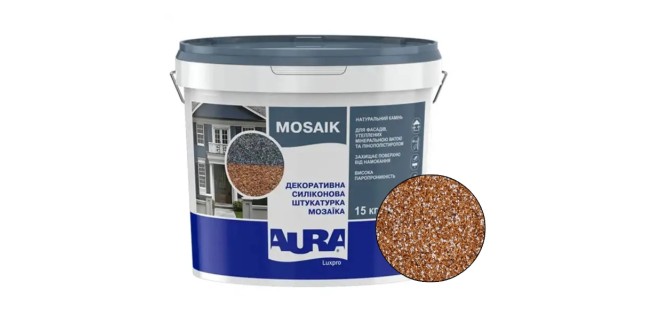 Декоративна силіконова штукатурка мозаїка (байрамікс) Aura Luxpro Mosaik М10, колір S137, 1,0 мм, 15 кг