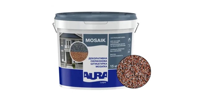 Декоративна силіконова штукатурка мозаїка (байрамікс) Aura Luxpro Mosaik М10, колір S138, 1,0 мм, 15 кг