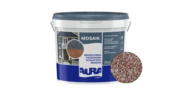 Декоративна силіконова штукатурка мозаїка (байрамікс) Aura Luxpro Mosaik М10, колір S139, 1,0 мм, 15 кг Декоративна силіконова штукатурка мозаїка (байрамікс) Aura Luxpro Mosaik М10, колір S139, 1,0 мм, 15 кг