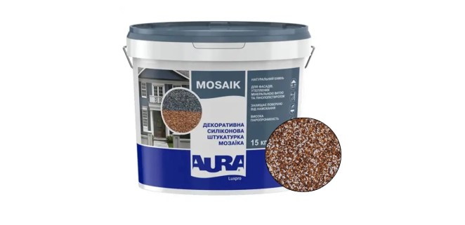 Декоративна силіконова штукатурка мозаїка (байрамікс) Aura Luxpro Mosaik М10, колір S142, 1,0 мм, 15 кг