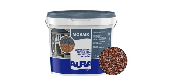 Декоративна силіконова штукатурка мозаїка (байрамікс) Aura Luxpro Mosaik М10, колір S143, 1,0 мм, 15 кг Декоративна силіконова штукатурка мозаїка (байрамікс) Aura Luxpro Mosaik М10, колір S143, 1,0 мм, 15 кг