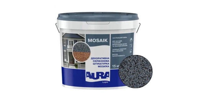 Декоративна силіконова штукатурка мозаїка (байрамікс) Aura Luxpro Mosaik М10, колір S144, 1,0 мм, 15 кг