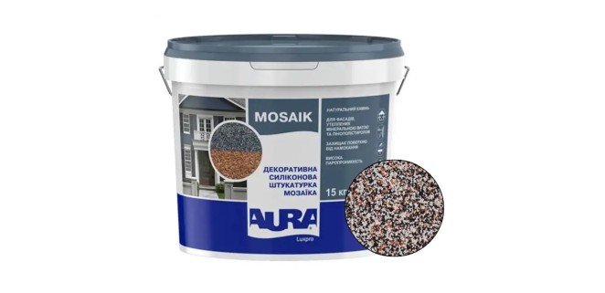 Декоративна силіконова штукатурка мозаїка (байрамікс) Aura Luxpro Mosaik М10, колір S145, 1,0 мм, 15 кг