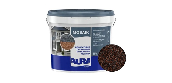 Декоративна силіконова штукатурка мозаїка (байрамікс) Aura Luxpro Mosaik М10, колір S150, 1,0 мм, 15 кг Декоративна силіконова штукатурка мозаїка (байрамікс) Aura Luxpro Mosaik М10, колір S150, 1,0 мм, 15 кг