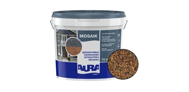 Декоративна силіконова штукатурка мозаїка (байрамікс) Aura Luxpro Mosaik М10, колір S152, 1,0 мм, 15 кг Декоративна силіконова штукатурка мозаїка (байрамікс) Aura Luxpro Mosaik М10, колір S152, 1,0 мм, 15 кг