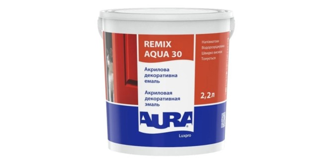 Акрилова емаль Aura Luxpro Remix Aqua 30 напівматова 2.2 л