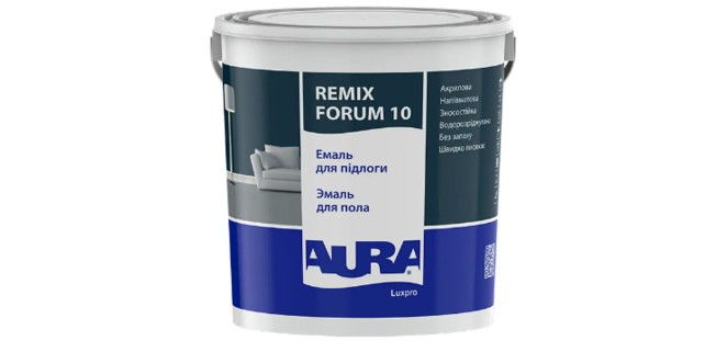 Емаль водорозбавна напівматова для підлоги Aura Luxpro Remix Forum 10, 0,75 л