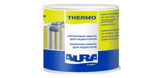 Емаль акрилова для радіаторів Aura Luxpro Thermo, 0,45 л, білий, глянсовий