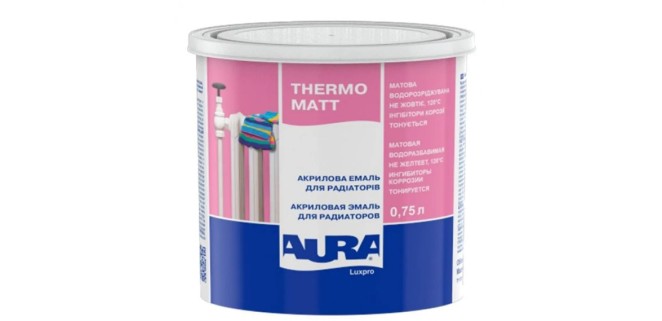 Емаль акрилова для радіаторів Aura Luxpro Thermo, 0,75 л, білий, матовий