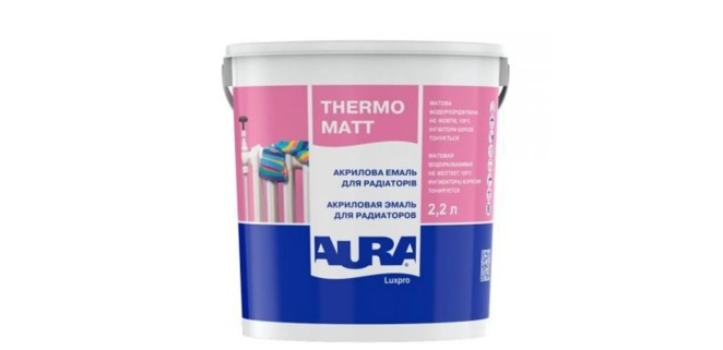 Емаль акрилова для радіаторів Aura Luxpro Thermo, 2,2 л, білий, матовий