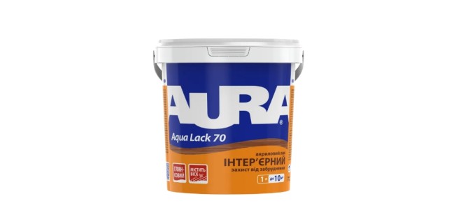 Лак акриловий інтер'єрний Aura Aqua Lack 70, 1 л, безбарвний, глянсовий