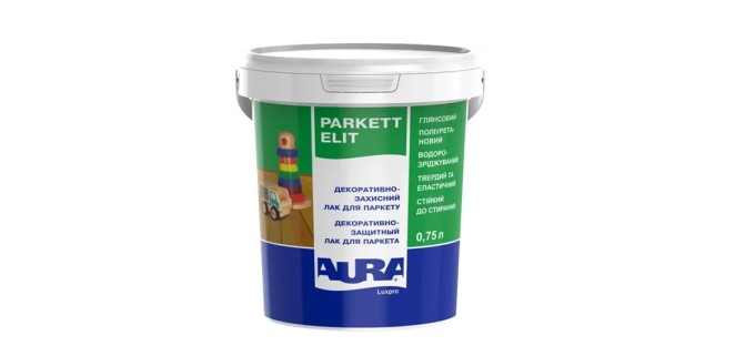 Лак для паркету Aura Luxpro Parkett Elit, 0,75 л, безбарвний, глянсовий