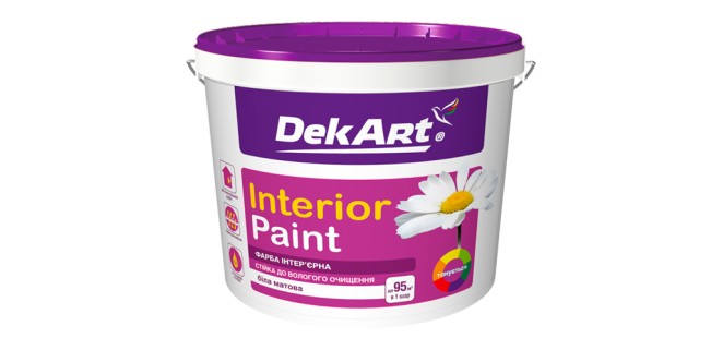 Фарба інтер'єрна DekART Interior Paint, біла матова, 1,2 кг