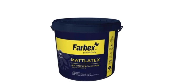 Латексна фарба Farbex Mattlatex біла, 7 кг