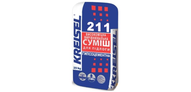 Суміш гіпсова Kreisel 211 для вирівнювання підлоги 2-20 мм, 25 кг